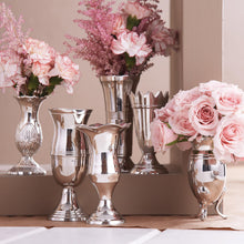 Load image into Gallery viewer, Two's Company Queen Anne's Set of 6 Silver-Plated Brass Vases