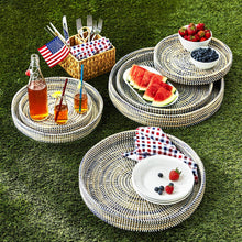Load image into Gallery viewer, Two's Company 6-Piece Nested Woven Tray Set