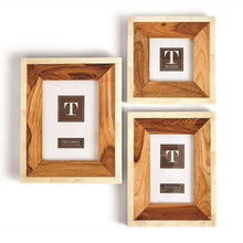 Load image into Gallery viewer, Two's Company Framework Wood and Bone Set of 3 Photo Frame Set