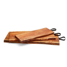 Load image into Gallery viewer, Two's Company Communal Table Set of 3 Serving Boards With Iron Handle
