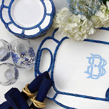 Load image into Gallery viewer, Two's Company Blue Bamboo Set of 4 Salad / Dessert Plates