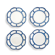 Load image into Gallery viewer, Two's Company Blue Bamboo Set of 4 Salad / Dessert Plates
