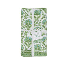 Load image into Gallery viewer, Two's Company Countryside Set of 4 Green Floral Pattern Napkins