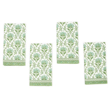 Load image into Gallery viewer, Two's Company Countryside Set of 4 Green Floral Pattern Napkins