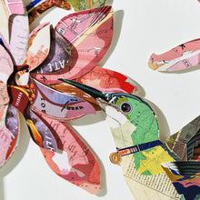 Load image into Gallery viewer, Two's Company Set of 2 Humming Birds Paper Collage Wall Art