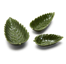 Load image into Gallery viewer, Two's Company Set of 3 Fern Leaf Tid Bit Plates