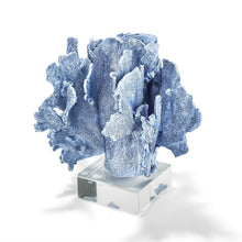 Load image into Gallery viewer, Two's Company Blue Coral Sculpture on Glass Base