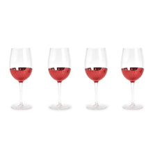 Load image into Gallery viewer, Two's Company Red Hot Set of 4 Faceted Wine Glasses (16 oz each)
