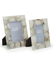Load image into Gallery viewer, Two's Company Natural Agate Set of 2 Photo Frames (4x6" & 5x7")