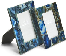 Load image into Gallery viewer, Two's Company Genuine Blue Agate Set of 2 Photo Frames
