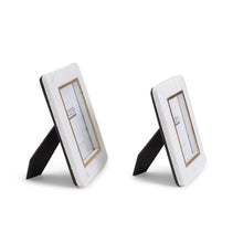 Load image into Gallery viewer, Two's Company Hoxton Set of 2 White Marble Photo Frames w/ Rounded Edges