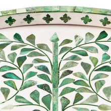 Load image into Gallery viewer, Tozai Green and White Inlaid Decorative Round Decorative Tray