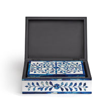 Load image into Gallery viewer, Two's Company Set of 2 Jaipur Palace Blue & White Tear Hinged Cover Boxes