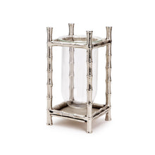 Load image into Gallery viewer, Tozai Home Silver Bamboo Vase with Glass Vessel