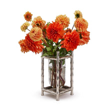 Load image into Gallery viewer, Tozai Home Silver Bamboo Vase with Glass Vessel