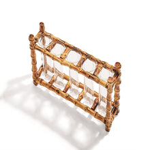 Load image into Gallery viewer, Two's Company Natural Bamboo Vase Includes 5 Glass Tubes, WTR006