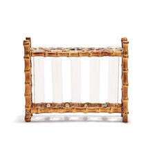 Load image into Gallery viewer, Two's Company Natural Bamboo Vase Includes 5 Glass Tubes, WTR006
