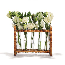 Load image into Gallery viewer, Two's Company Natural Bamboo Vase Includes 5 Glass Tubes, WTR006