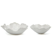 Load image into Gallery viewer, Two's Company White Free Form Serving Bowls (Set of 2) Food Safe