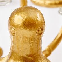 Load image into Gallery viewer, Two's Company Golden Bronze Octopus Shot Glass Holder (w/ 6 shot glasses)