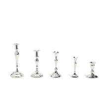 Load image into Gallery viewer, Two&#39;s Company Silver Soiree Set of 5 Candlestick (holds taper candle)
