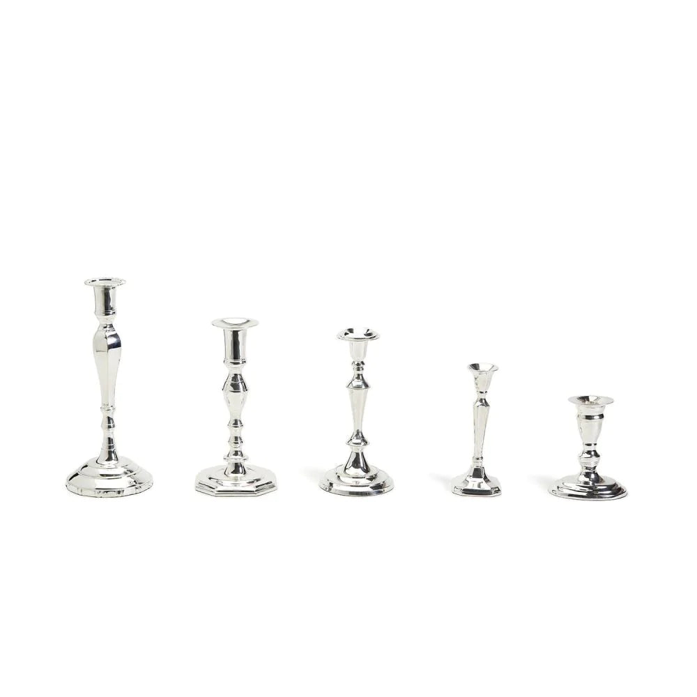 Two's Company Silver Soiree Set of 5 Candlestick (holds taper candle)