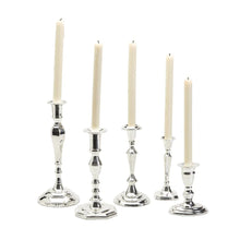 Load image into Gallery viewer, Two&#39;s Company Silver Soiree Set of 5 Candlestick (holds taper candle)
