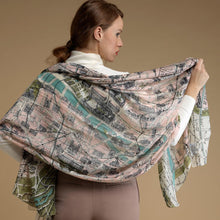 Load image into Gallery viewer, Two&#39;s Company Paris Map Scarf
