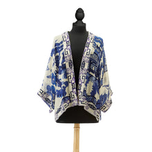 Load image into Gallery viewer, Two&#39;s Company Giant Willow Blue Short Kimono
