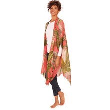 Load image into Gallery viewer, Two&#39;s Company Coral Passion Flower Long Kimono
