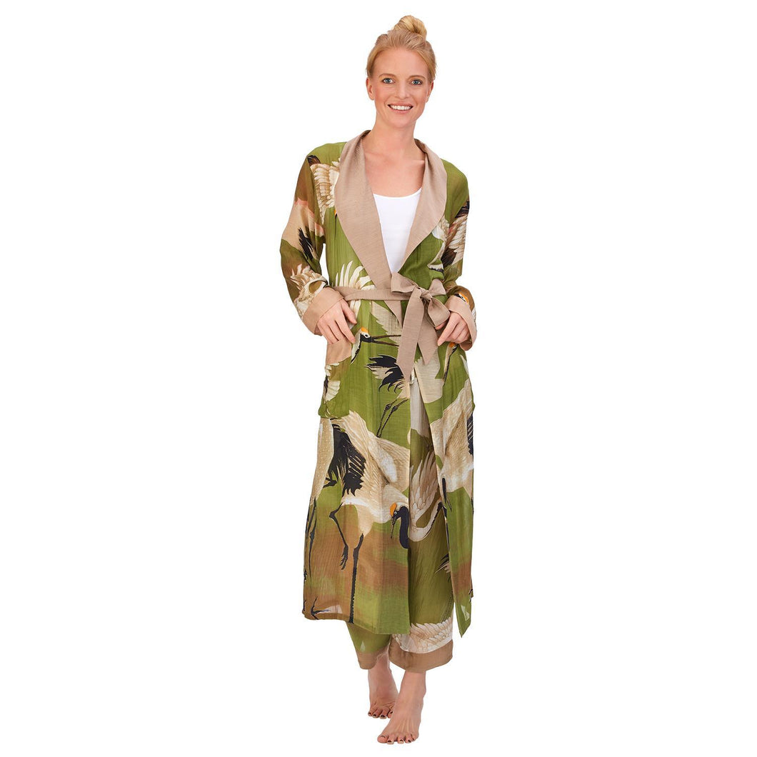 Two's Company Heron Robe Gown with Removable Waist Tie Closure