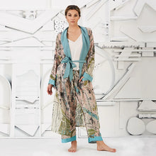 Load image into Gallery viewer, Two&#39;s Company Paris Map Robe Gown with Removable Waist Tie Closure
