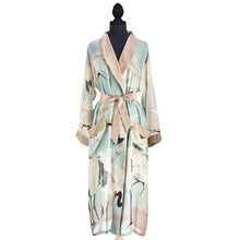Load image into Gallery viewer, Two&#39;s Company Aqua Heron Robe Gown with Removable Waist Tie Closure
