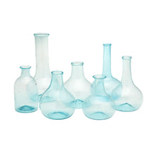 Load image into Gallery viewer, Two&#39;s Company Aquamarine Blues Handcrafted Set of 7 Decorative Vintage Bottles
