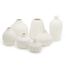 Load image into Gallery viewer, Two&#39;s Company Artisan Carvings 7-Piece Set White Bud Vases

