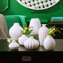 Load image into Gallery viewer, Two&#39;s Company Artisan Carvings 7-Piece Set White Bud Vases
