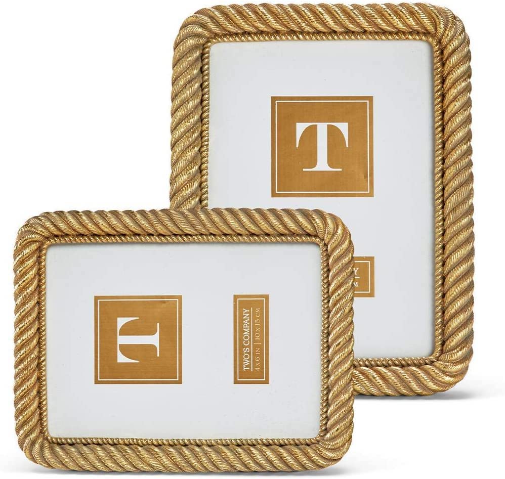 Two's Company Gold Chain Set of 2 Photo Frames