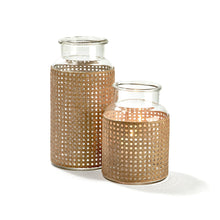 Load image into Gallery viewer, Two&#39;s Company Handcrafted Cane Webbing Set of 2 Jars
