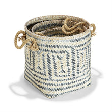 Load image into Gallery viewer, Two&#39;s Company Perivilos Set of 3 Nested Baskets With Jute Rope Handles
