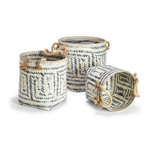 Load image into Gallery viewer, Two&#39;s Company Perivilos Set of 3 Nested Baskets With Jute Rope Handles
