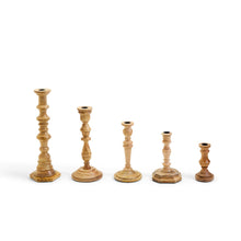 Load image into Gallery viewer, Two&#39;s Company Natural Heights Set of 5 Hand-Crafted Candlesticks
