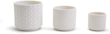 Load image into Gallery viewer, Two&#39;s Company Embossed Cane Webbing Pattern Set of 3 Planters
