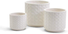 Load image into Gallery viewer, Two&#39;s Company Embossed Cane Webbing Pattern Set of 3 Planters
