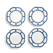 Load image into Gallery viewer, Two&#39;s Company Blue Bamboo Set of 4 Salad / Dessert Plates
