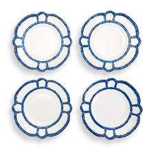 Load image into Gallery viewer, Two&#39;s Company Blue Bamboo Set of 4 Dinner Plates
