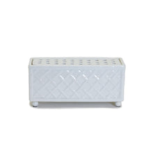 Load image into Gallery viewer, Two&#39;s Company Faux Bamboo Fretwork Rectangle Flower Arranger w/ Removable Lid
