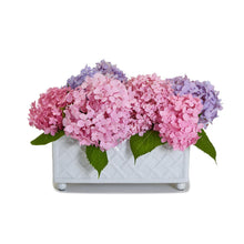 Load image into Gallery viewer, Two&#39;s Company Faux Bamboo Fretwork Rectangle Flower Arranger w/ Removable Lid

