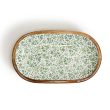 Load image into Gallery viewer, Two&#39;s Company Countryside Hand-Crafted Wood Oval Platter with Enamel
