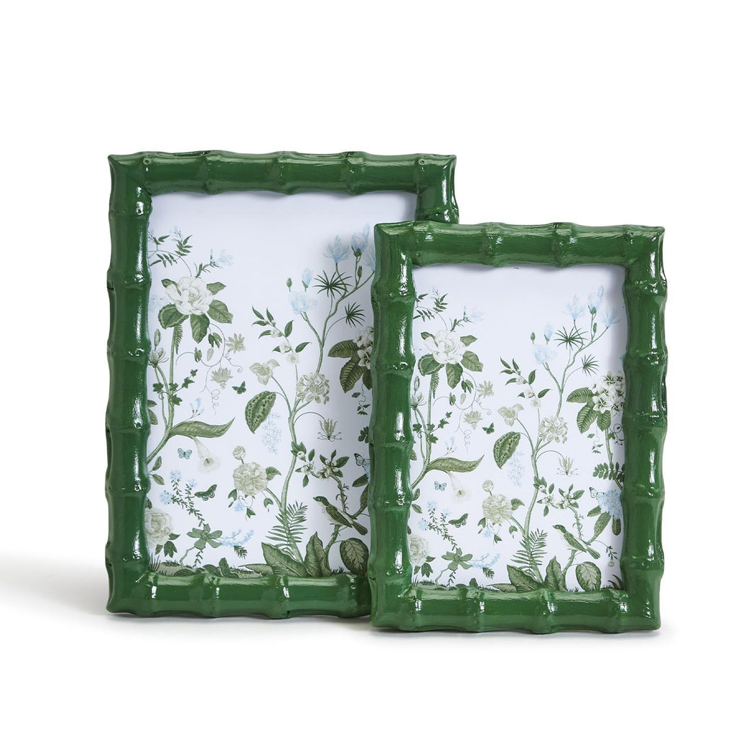Two's Company Countryside Green Set of 2 Faux Bamboo Photo Frames