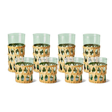 Load image into Gallery viewer, Two&#39;s Company Countryside Chic 24 Piece Tinted Green Lattice Drinking Glasses (2 Styles)
